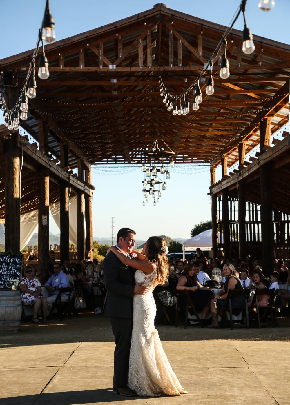 First Dance at Reception at Manzanita Hollow, elegant country wedding venue in San Diego County